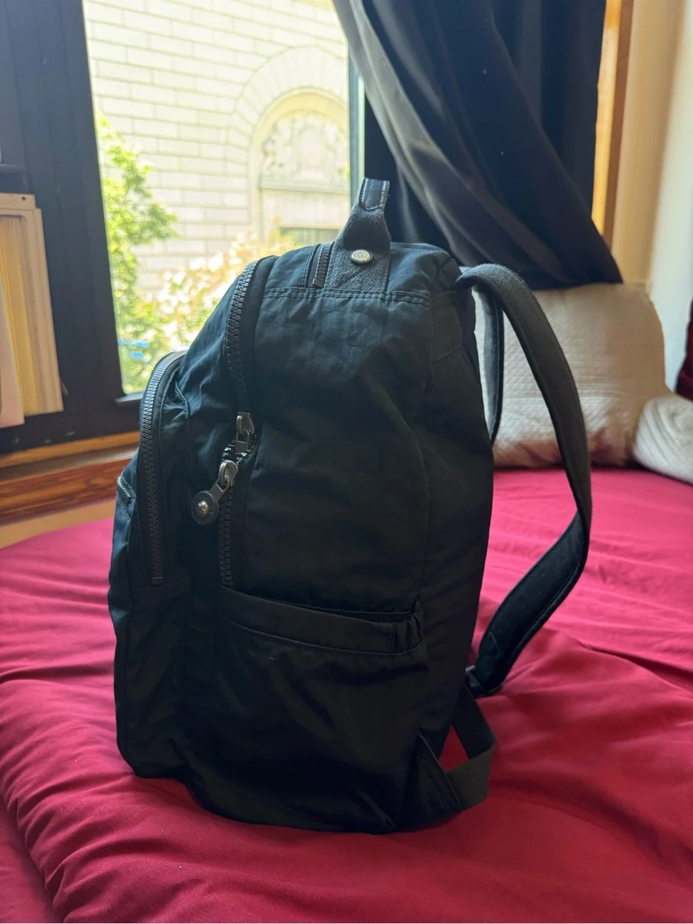 Kipling Black Men’s Backpack with Front Zip Pocket